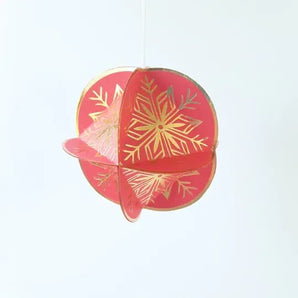 Globe Ornament Kit - Gold Foil & Red Snowflake By Kiss