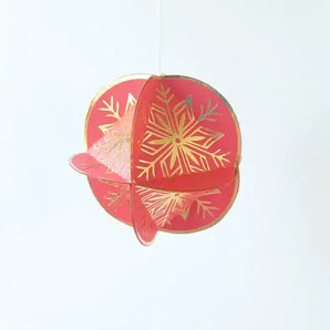 Globe Ornament Kit - Gold Foil & Red Snowflake By Kiss