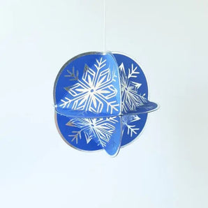 Globe Ornament Kit - Silver Foil & Blue Snowflake By Kiss