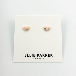 Gold Accent Heart Studs (various colours) By Ellie Parker