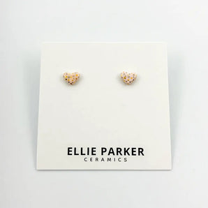 Gold Accent Heart Studs (various colours) By Ellie Parker
