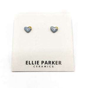 Gold Accent Heart Studs (various colours) By Ellie Parker