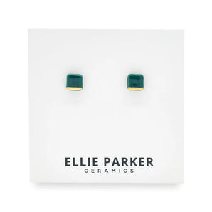 Gold Accent Square Studs (various colours) By Ellie Parker