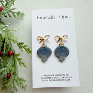 Gold Sparkle Ombre Ornament Dangle Earrings By Emerald