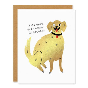 Golden Dog Birthday Foil Card By Badger & Burke