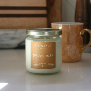 Golden Milk 8oz Soy Candle By Alben Lane