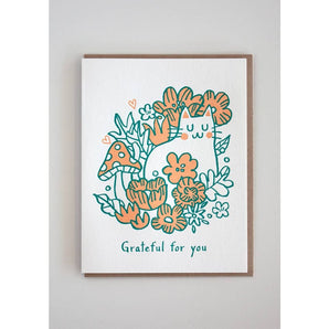 Grateful Cat Card By Fugu Press