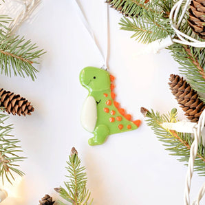 Green Dinosaur Glass Ornament By Station pôle Nord inc.