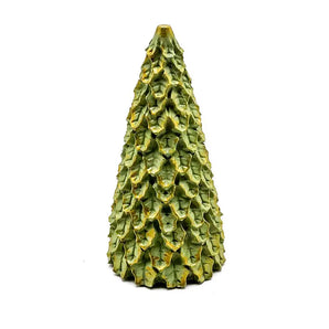 Green & Gold Leafy Concrete Christmas Tree By CG Watercolors
