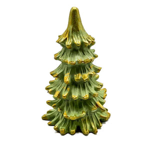 Green & Gold Vintage Style Concrete Christmas Tree By CG