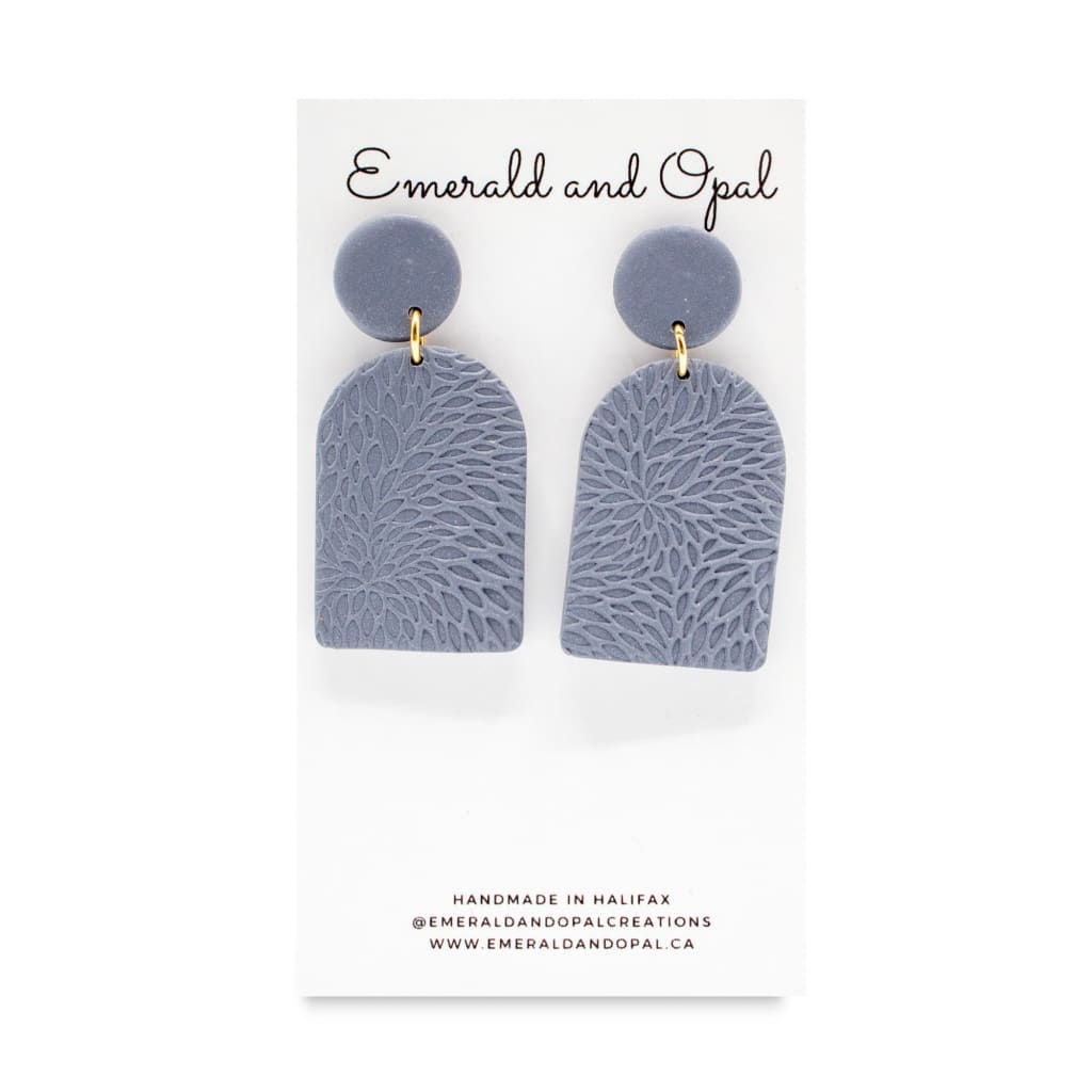 Grey Interwoven Dangle Earrings By Emerald and Opal