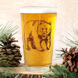 Grizzly Bear Pint Glass By Counter Couture