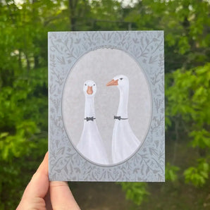 Grooms Wedding Geese Card By Bygone Art Project