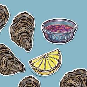 Half Dozen Oysters Sticker Pack By Ren Design