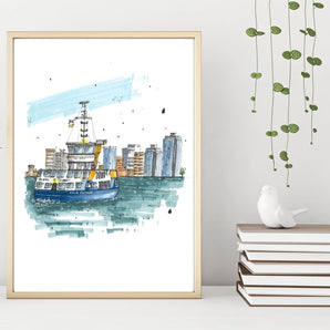 Halifax Ferry 11x14 Print By Downtown Sketcher