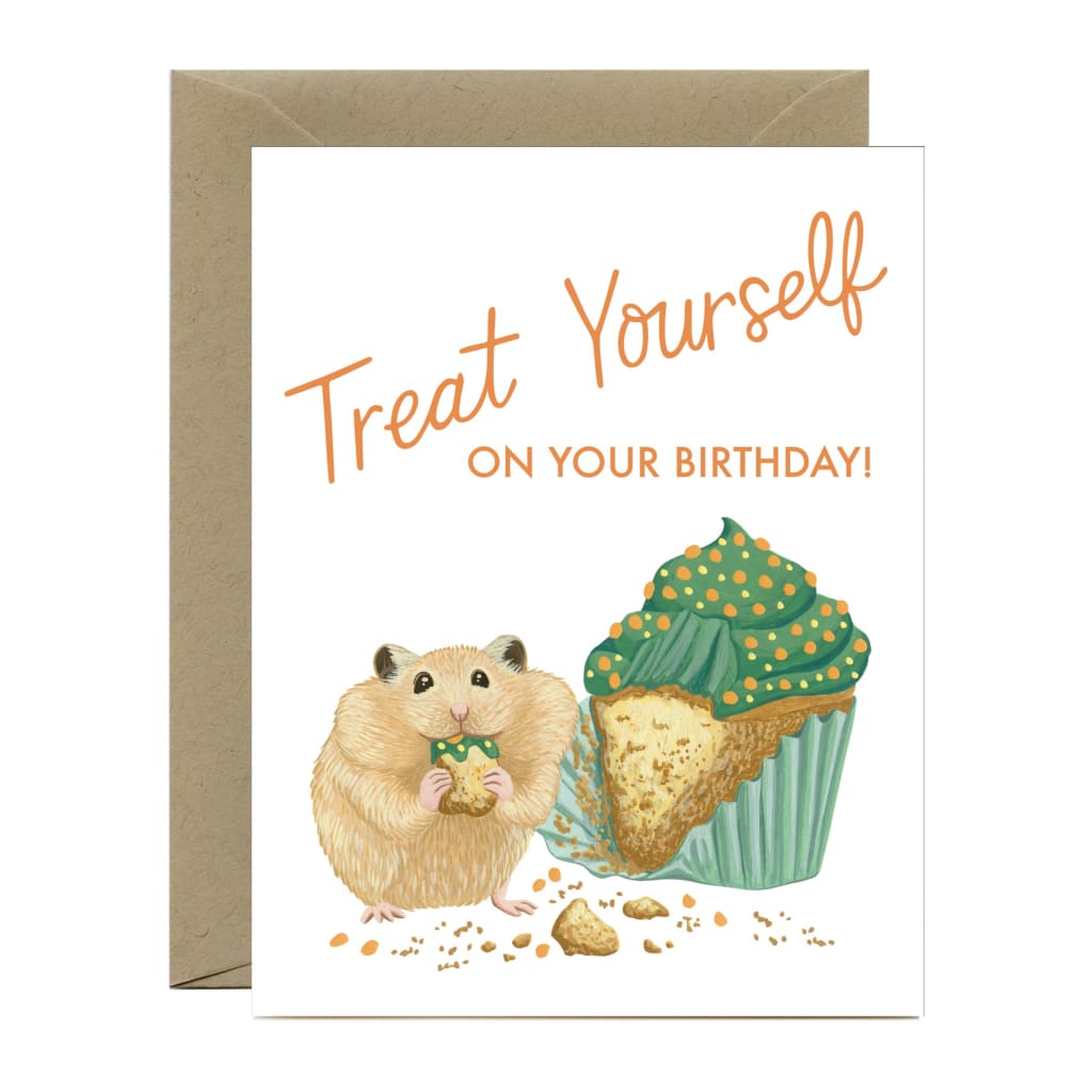 Hamster Cupcake Birthday Card By Yeppie Paper