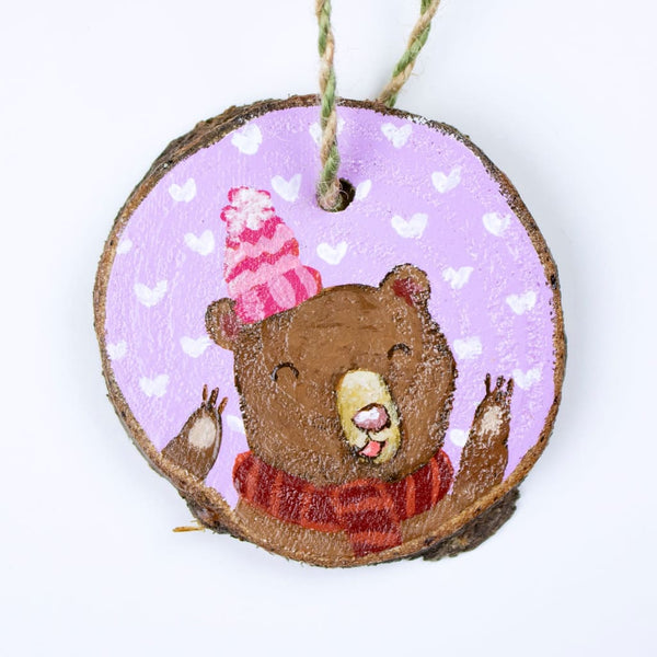 Hand Painted Bear Ornament By Hop & Flop