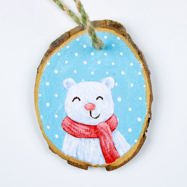 Hand Painted Bear Ornament By Hop & Flop