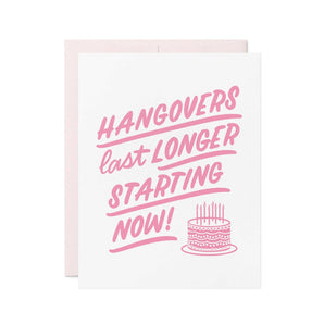 Hangovers Birthday Card By Friendly Fire Paper