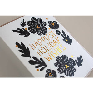 Happiest Holiday Wishes Foil Card By Fugu Press