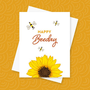 Happy Beeday Sunflower Card By Inkwell Originals