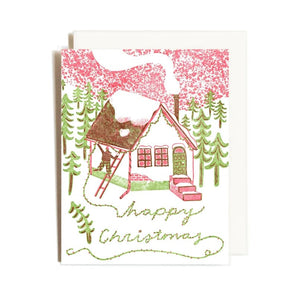 Happy Christmas House Card By Homework Letterpress