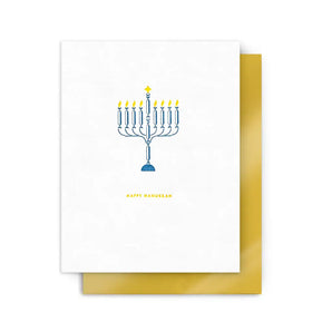 Happy Hanukkah Menorah Card By Arquoise Press