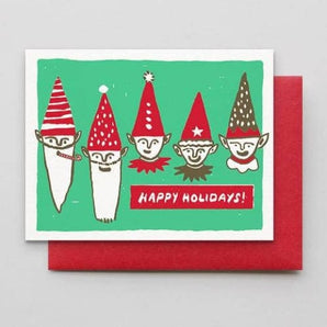 Happy Holiday Elves Card By Hammerpress