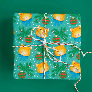 Happy Holiday Kitty Gift Wrap Sheet By Paperole