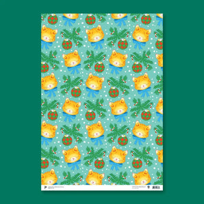 Happy Holiday Kitty Gift Wrap Sheet By Paperole