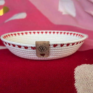 Heart Collection Catchall Bowl - Red Hearts By Warm Wooly &