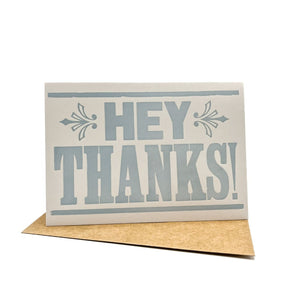 Hey Thanks Card By Deep Hollow Print