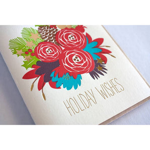 Holiday Bouquet Foil Card By Fugu Press