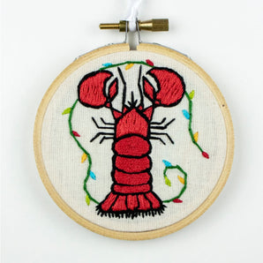 Holiday Lobster Embroidery By Katiebette