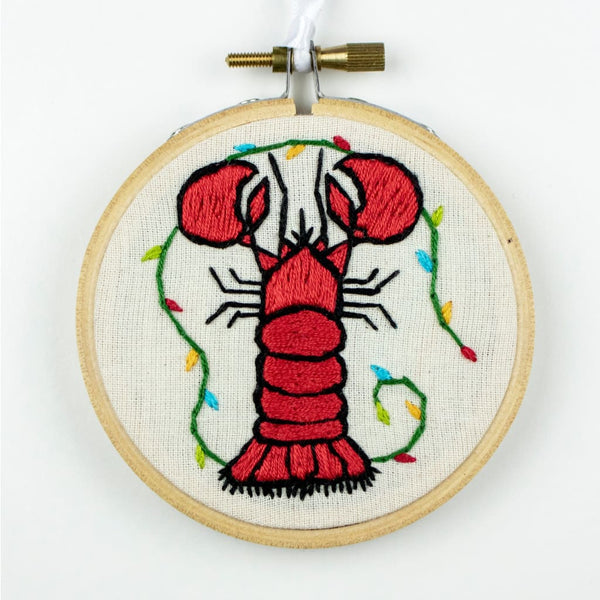 Holiday Lobster Embroidery By Katiebette