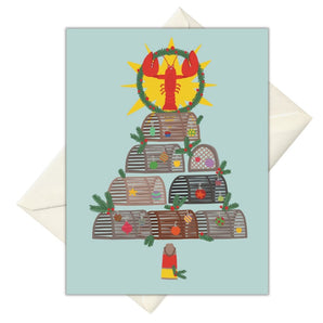 Holiday Lobster Trap Tree Card By Lucky Sprout Studio