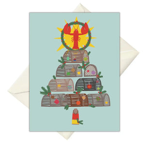 Holiday Lobster Trap Tree Card By Lucky Sprout Studio