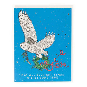 Holiday Owl & Kitty Foil Card By Porchlight Press
