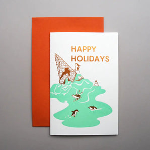 Holiday Penguins Foil Card By ditto