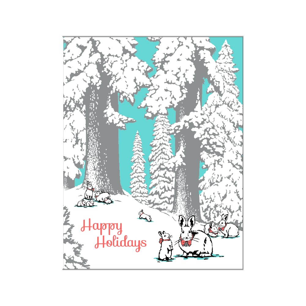 Holiday Rabbit Foil Card By Porchlight Press