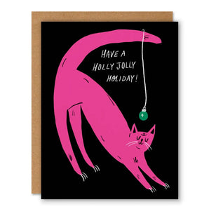 Holly Jolly Cat Card By Badger & Burke