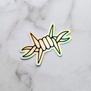 Holographic Barbed Wire Sticker By Sorry Goods