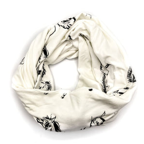 Horse Infinity Scarf - White & Black By Poison Pear