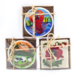 Houses on Clothesline Felted Soap By Magic of Wool