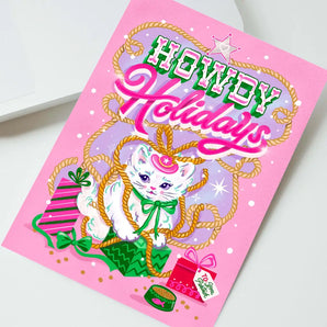 Howdy Holidays Cat Card By To & From Gift Co.