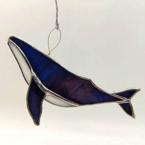 Humpback Stained Glass Ornament By Sunflower Stripes