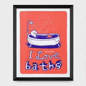 I Love Baths 8x10 Print (screenprint) By Floating World
