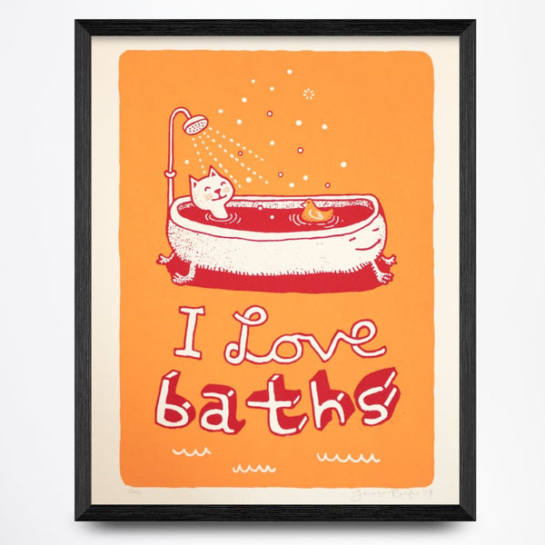 I Love Baths 9x12 Print By Floating World Studio