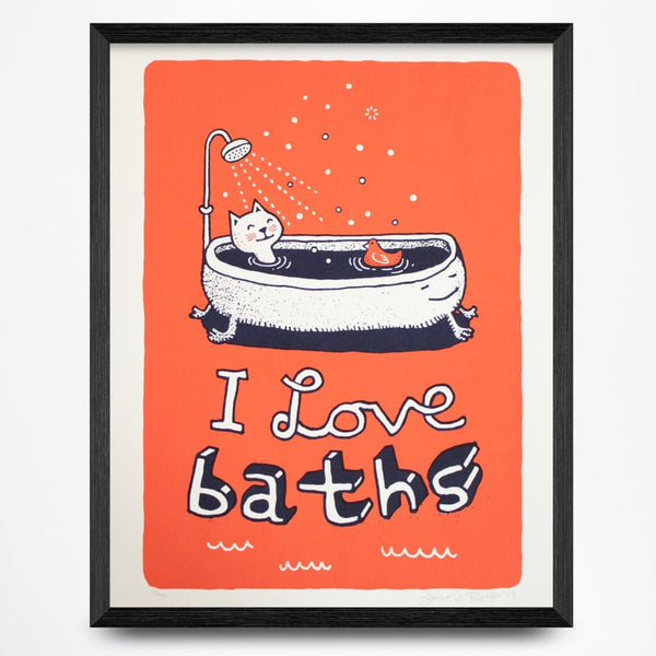 I Love Baths 9x12 Print By Floating World Studio