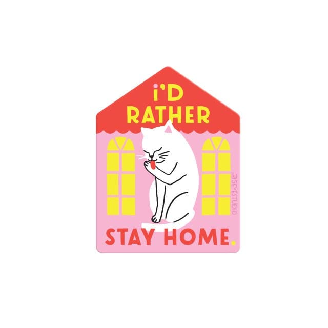 I’d Rather Stay Home Sticker By 5 Eye Studio